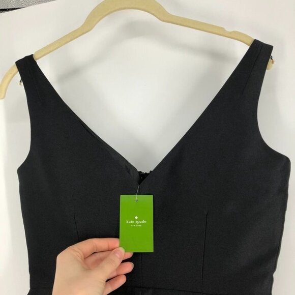 NWT Kate Spade black Zip Up fit & flare dress  size 0 - Picture 9 of 16